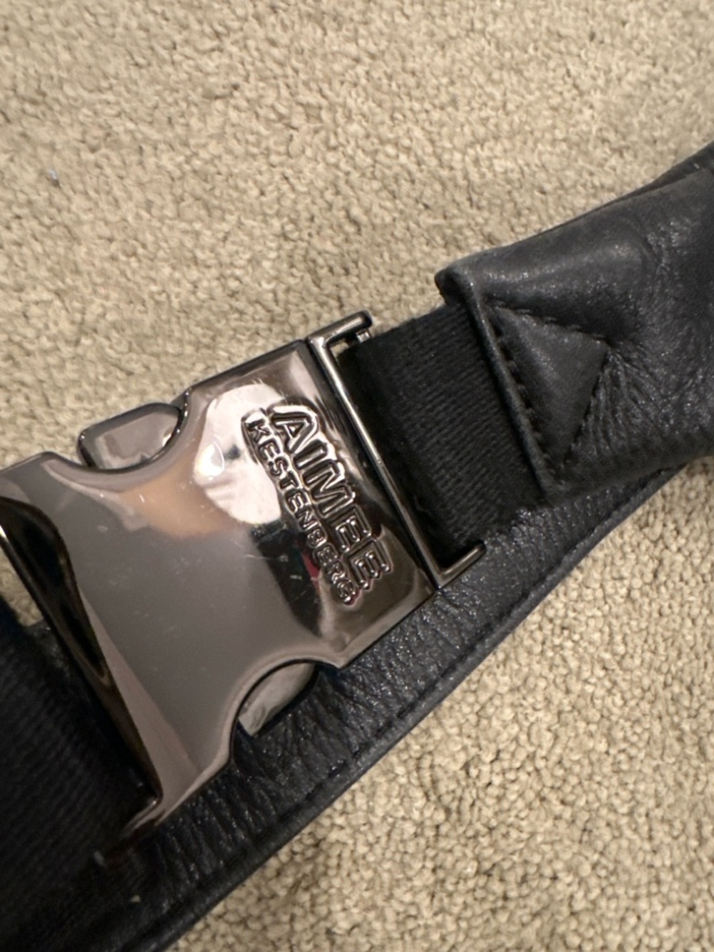 Aimee Kestenberg Black Leather Quilted Belt Bag Crossbody Fanny Pack Large - Picture 9 of 12